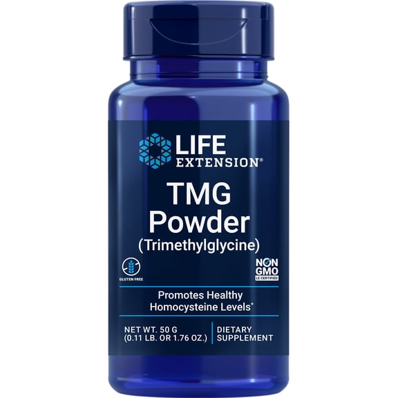 Life Extension TMG Powder – Trimethylglycine – Helps Maintain Normal Homocysteine Levels, Heart Health – Gluten-Free, Non-GMO, Vegetarian – Net Wt. 50 g (0.11 lb. or 1.76 oz.)