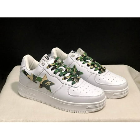 

BAPE patent camouflage suede sneakers low-top casual skate shoes street trend couple sneakers for both men and women