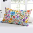 thumbnail image 5 of Summer Watercolor Botanical Throw Pillow Cover, Pillowcase Protectors with Zipper, Breathable Decorative Lumbar Pillow Case Cover, Pillow Shams for Couch Sofa 16x24Inch, 5 of 7