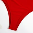 thumbnail image 3 of SWSMCLT Women's Cut Out Swimsuit Sexy Backless Beach Strapless Swimming Suit Padded One Piece Swimsuit Bandeau Bikini Cheeky Bathing Suit Red 8-10, 3 of 4