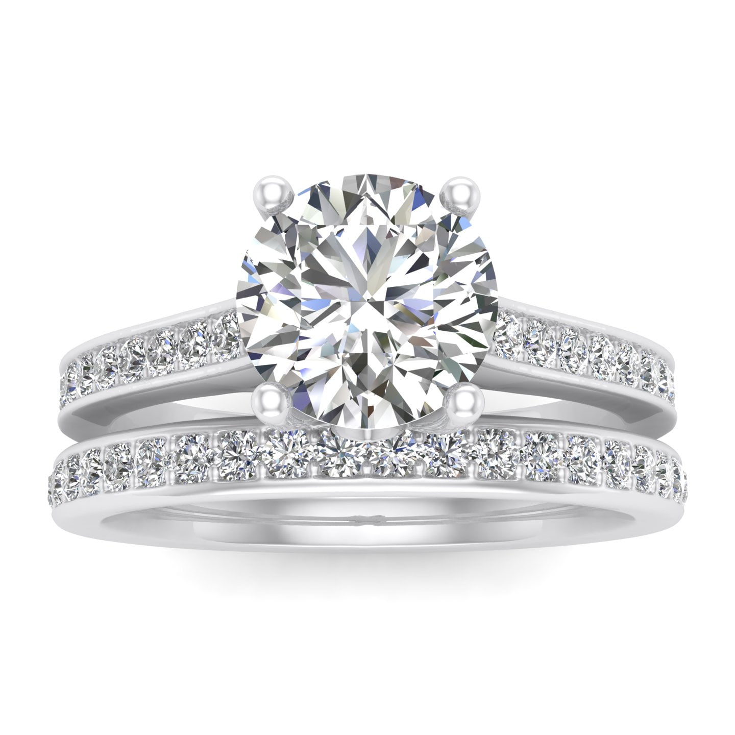 Inara Diamonds 7 8 Carat Tw Natural Round Diamond Bridal Set Engagement Ring In 10k White Gold G H I2 I3 7 8ctw Walmart Com Walmart Com