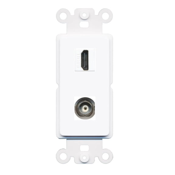 RiteAV - HDMI BNC Port Wall Plate Decorative (Rocker) White