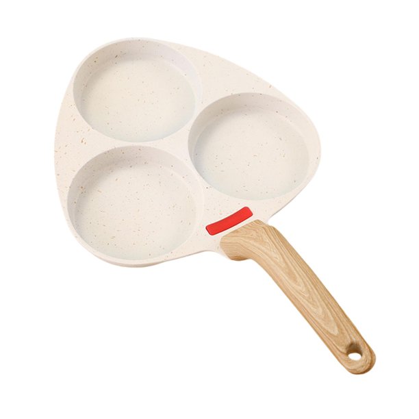 Sartén antiadherente para huevos, multiusos, para cocinar papas fritas, práctica para hornear 3 agujeros