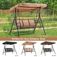thumbnail image 2 of Mcombo Outdoor Patio Canopy Swing Chair 3-Person, Steel Frame Textilence Seats Swing Glider, 4507, 2 of 6