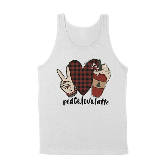 Peace Love Latte Tank Top Unisex Large White