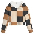 thumbnail image 3 of Ketyyh-chn99 Girls Crop Tops Kids Hoodies Drop Shoulder Cute Plaid Color Block Shirts Long Sleeve Cropped Casual Pullover Fashion Sweatshirts Size for 3-4 Y,Brown, 3 of 3