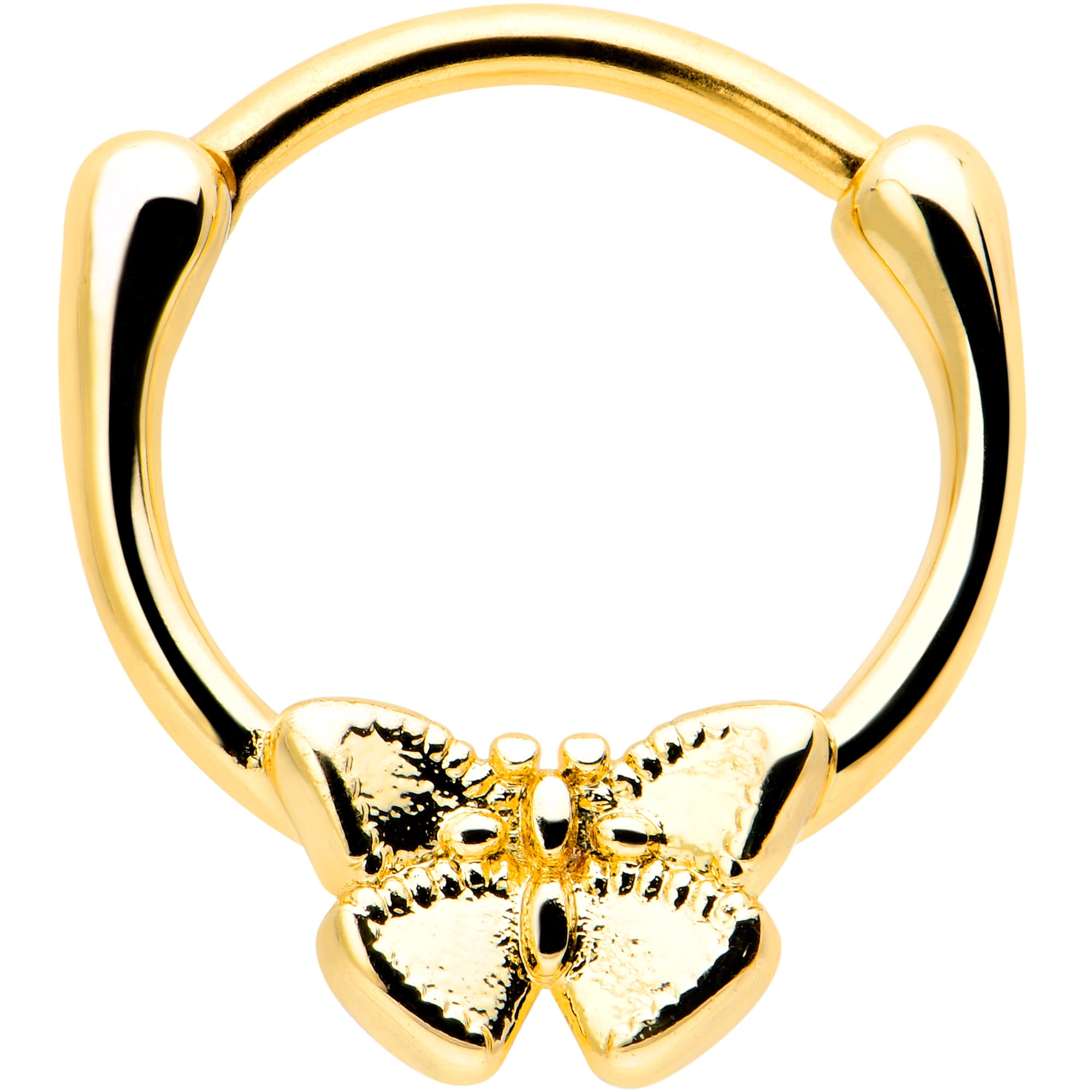 Body Candy 16G 316L Steel Bright Septum Jewelry Simple Textured