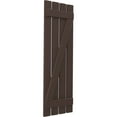 thumbnail image 3 of Ekena Millwork 15 1/2"W x 55"H Americraft Four Board (2 Batten) Exterior Real Wood Spaced Board-n-Batten Shutters w/ Z-Bar (Per Pair), Raisin Brown, 3 of 10