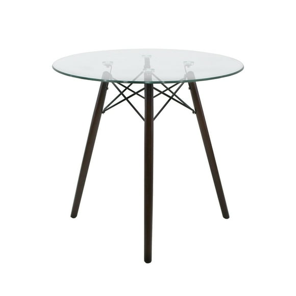 Mesa Redonda de Cristal Mundo In 80 MOB-T8 Comedor para 4 Personas Nogal Estilo Eames