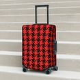 thumbnail image 6 of Susaid Retro red and Black Houndstooth Elastic Print Elastic Washable Suitcase Cover with Hidden Zipper, Fits 18-32 Inch Luggage for Protection During Travel-Medium, 6 of 7