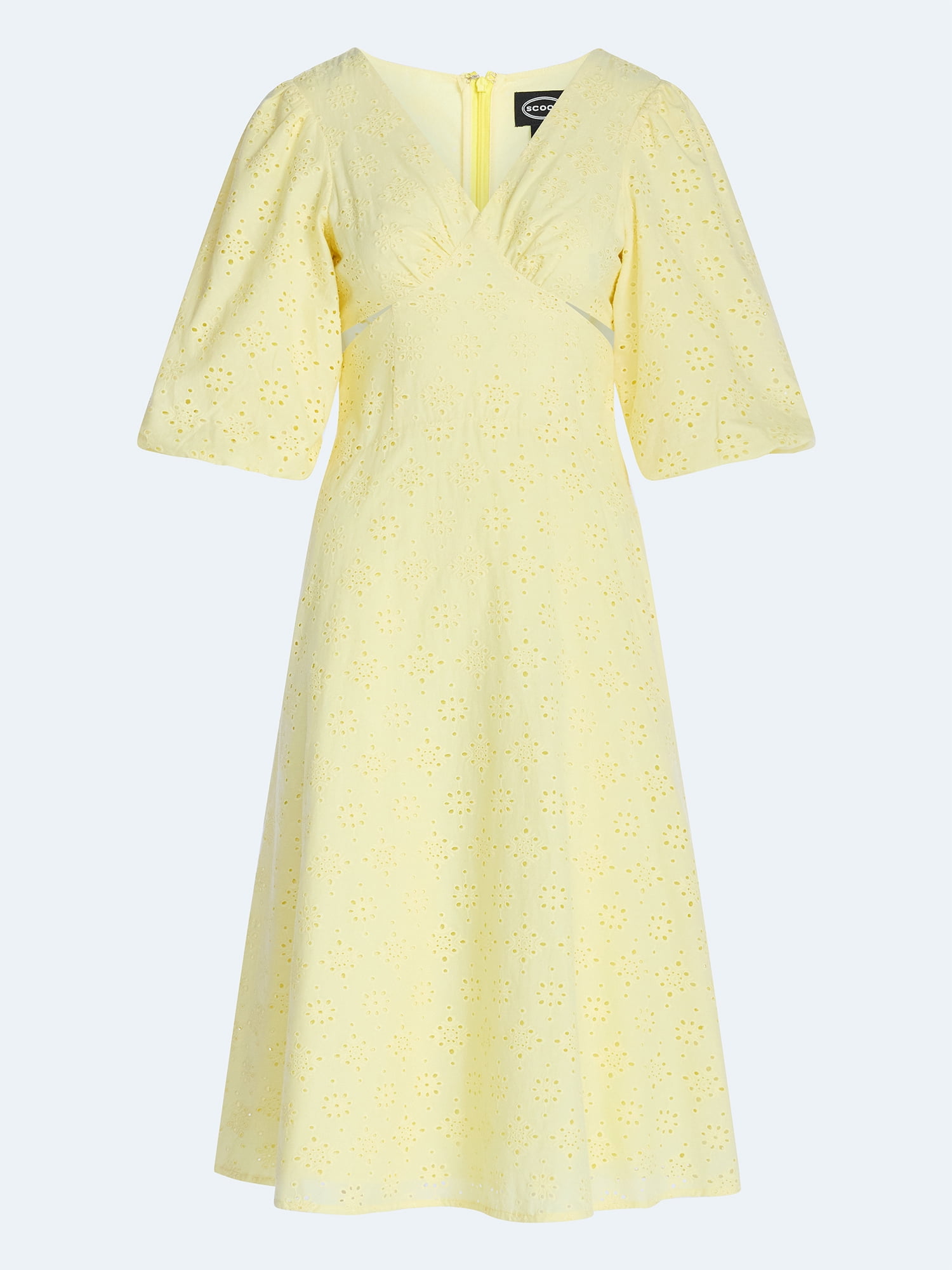 Scoop Women's Eyelet Cutout Cotton Midi Dress, Sizes 0-18