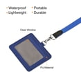 thumbnail image 3 of Uxcell 10.4cm Horizontal Badge Holder PU Leather ID Holder Detachable with 2 Slots and Neck Lanyard Dark Blue, 3 of 6