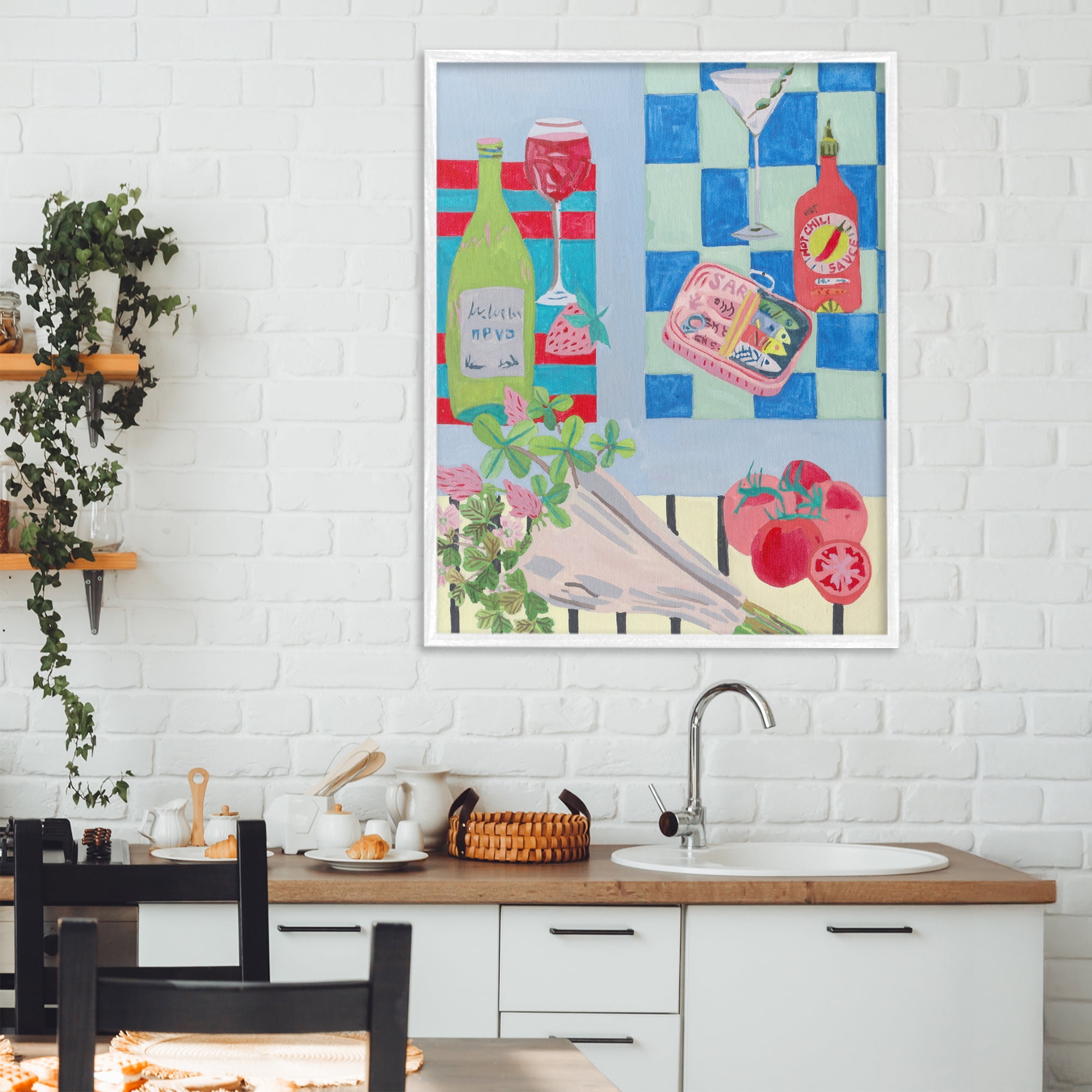 Stupell Industries Saucy Kitchen Secrets White Framed Giclee Art, design by Melissa Wang