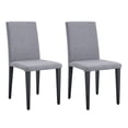 thumbnail image 5 of Hassch Contemporary Dining Chairs Set of 2, Elegant Linen Fabric Upholstered Side Chairs with Padded Seat and Black Metal Legs, Light Gray, 5 of 8