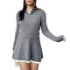 thumbnail image 2 of Conjunto de 2 Piezas Vintage con Cuello Tipo , Larga, Falda Corta y Cintura Alta para Mujer Gris L, 2 of 8