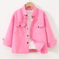 thumbnail image 2 of WAVSUF Boys Button Down Shirt Long Sleeve with Chest Pocket Collar Neck Fall Comfort Trendy Coat Pink 10-12, 2 of 8
