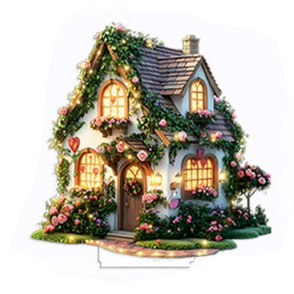 Cheapark Garden House Themed Desktop Decoration for Valentine's Day Parties and Holiday Home Decor, Miniature Ornament for Displays