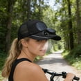 thumbnail image 6 of USB Solar-Powered Fan Hat, Solar Charging Sun Hat, LED Display Cooling Hat, Mesh Baseball Cap with Fan, Outdoor Sun Protection Hat for Men and Women （Black）, 6 of 7