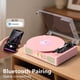 thumbnail image 5 of Tocadiscos TANLANIN Vintage Rosa 3 velocidades con Bluetooth y graves, 5 of 8