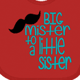 thumbnail image 4 of Inktastic Big Mister to a Little Sister Boys Baby Bib, 4 of 4