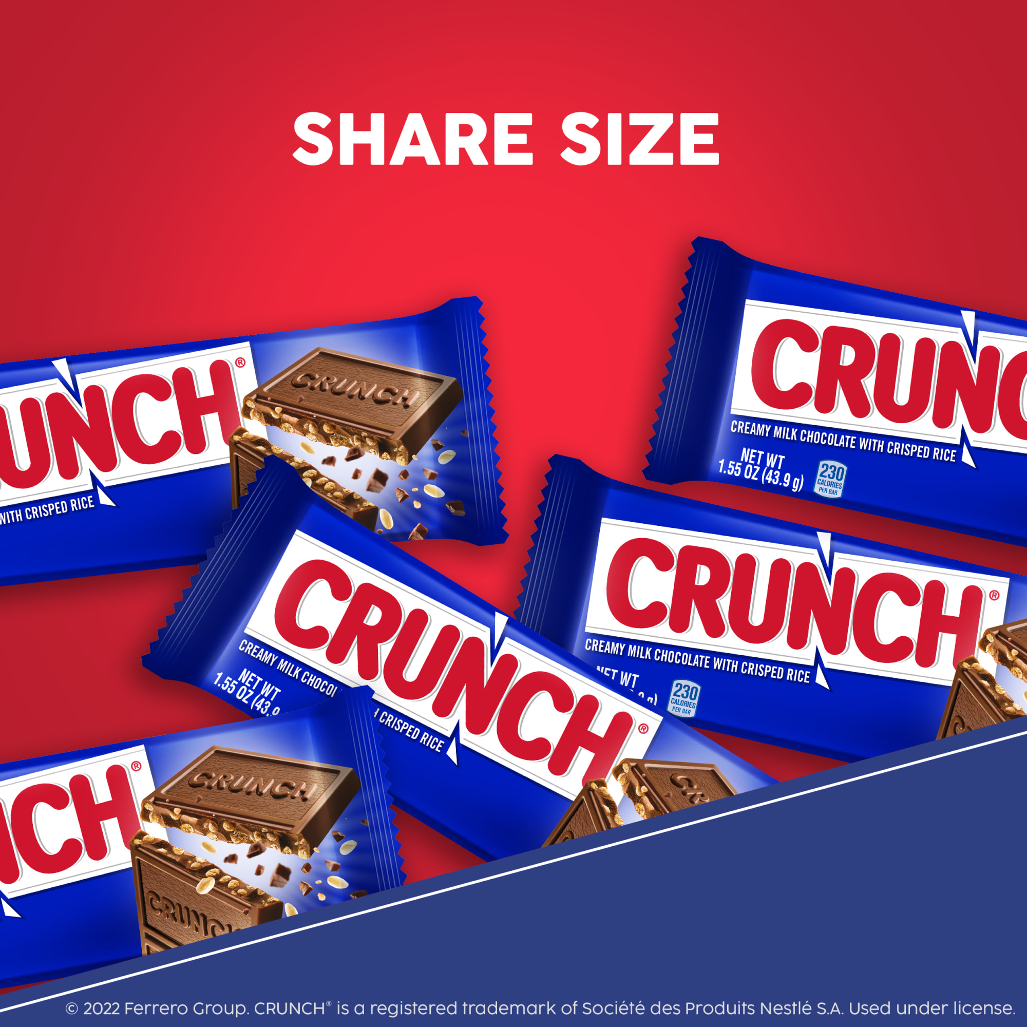 CRUNCH Milk Chocolate and Crisped Rice, Share Size Candy Bars, Share Pack, 2.7 oz - image 3 of 9