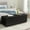Black, variant on Storage Ottoman Bench, Ottoman with Storage for Bedroom, 46" End of Storage Bench with a Robust Steel Frame, for Entryway, Living Room, Off-White