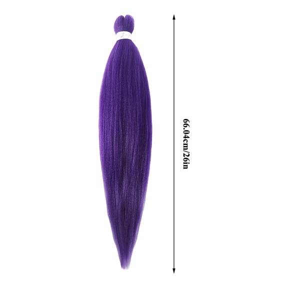 26 Inch Purple Braided Ponytail Extension for Cosplay - High Volume Synthetic Hairpiece for Stage Performance and Costume Parties - Single Pack