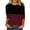Red, variant on BUIgtTklOP Women's Printed T-shirt Mid-length 3/4 Sleeves Blouse Round Neck Casual Tops