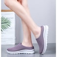 thumbnail image 3 of Women’s Closed-Toe Slip-On Mules – Breathable Flyknit Casual Shoes with Soft Lightweight Comfort Sole, 3 of 8