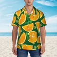 thumbnail image 2 of Balery Orange Camisas hawaianas de manga corta para hombre, camisas playeras de corte holgado, camisas de vacaciones con botones,X-Large, 2 of 7