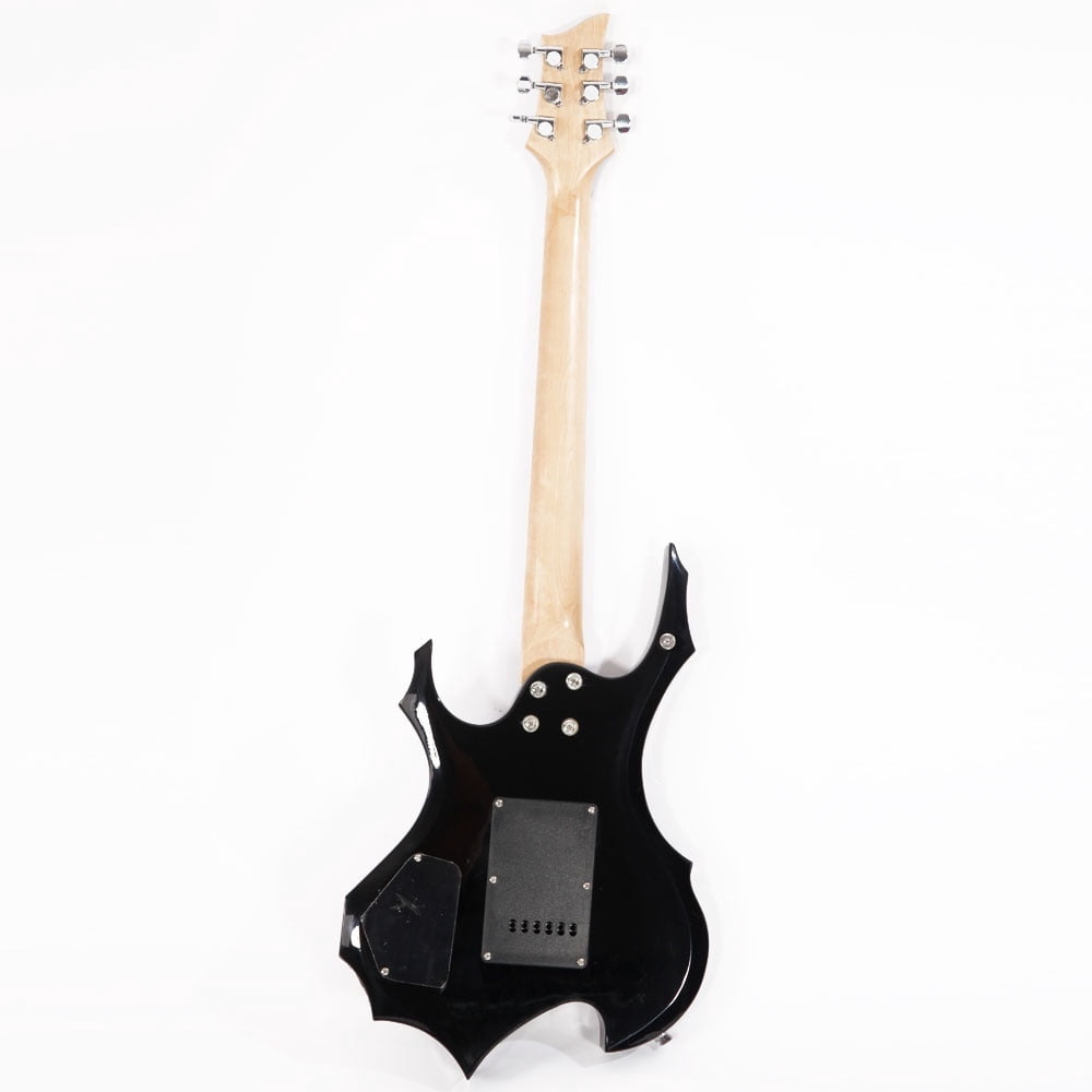 Tcbosik Burning Fire Design Electric Guitar with Amplifier, HSH Pickup, Bag and Strap, Black