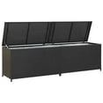 thumbnail image 1 of vidaXL Garden Storage Box Poly Rattan 200x50x60 cm Black, 1 of 5