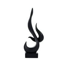 Modern Abstract Gold Sculpture for Home Decor, Elegant Resin Flame Art Figurine, Contemporary Tabletop Centerpiece Ornament