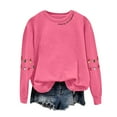 thumbnail image 5 of UngA Christmas Sweatshirts Women Crewneck Long Sleeve Tops Casual Womens Sweatshirts Oversized Pullover Sweatshirts for Women (Hot Pink,S), 5 of 5