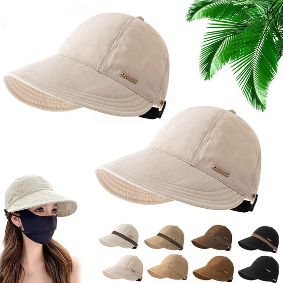 Women’s Wide Brim Sun Visor Hat, UPF 50 Open Top UV Protection Cap, for Beach Golf Hiking Fishing Travel