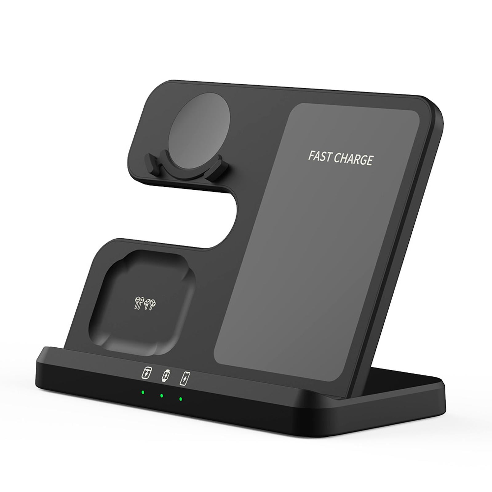 15W Wireless Smart Watch Phone Headsets Charger Dock Station 3 in 1 Hub for Galaxy Watch 4/3/Active2