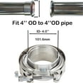 thumbnail image 4 of Floshine 304 Stainless Steel 4" V Band Clamp, 2 Male Female Flange Assembly，Suitable for connection of exhaust pipe, 4 of 6
