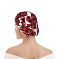 thumbnail image 6 of Yiaed Christmas Buffalo Plaid Print Reusable Shower Cap & Bath Cap & Lined, Oversized Waterproof Shower Caps Designed for all Hair Lengths, 6 of 7