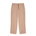 thumbnail image 5 of QUYUON Cropped Wide Leg Pants Womens Capris with Pockets Casual Summer Cotton Linen High Waisted Capris with Buttons Ladies Back Elastic Waist Work Capris Stretchy Cropped Pants, Style P23 Khaki 3XL, 5 of 8