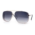 thumbnail image 4 of Mens Rectangular Rimless Racer Perforated Side Visor Metal Sunglasses Gold - Smoke, 4 of 8