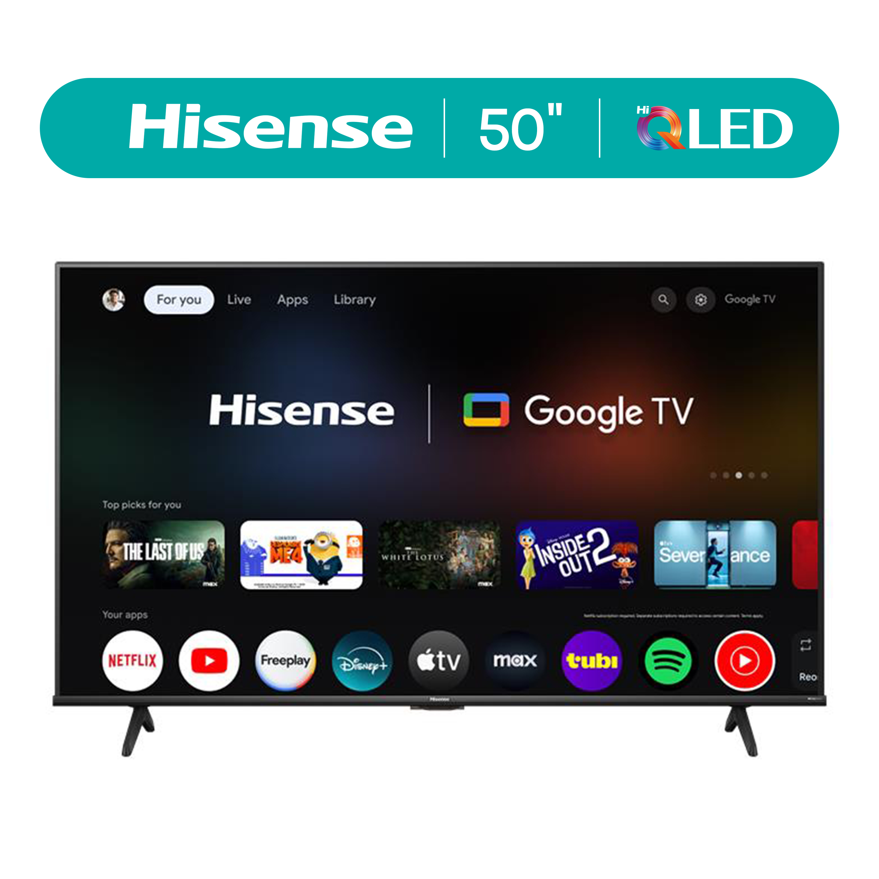 Hisense 50-Inch Class QD6030G Series Hi-QLED Smart Google TV (50QD6030G, 2025 Model) - Hi-QLED, Dolby Vision, Dolby Atmos, Motion Rate 120, HDR 10+, Game Mode Plus