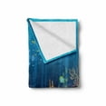 thumbnail image 2 of Under the Sea Soft Flannel Fleece Blanket, Coral Reef with Sea Creatures Tropical Oceanic Life Exotic Fishes and Seaweed, Cozy Plush for Indoor and Outdoor Use, 60" x 80", Multicolor, by Ambesonne, 2 of 6
