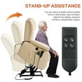 thumbnail image 6 of TEKAMON Infinite Position Lift Recliner Chair for Elderly with Heat and Massage Lay Flat Sleeping Leather Dual Motor Power Lift Chair for Living Room (Beige), 6 of 11