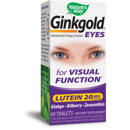 Natures Way Ginkgold Eyes Advanced Ginkgo Extract for Visual Function 60 (Best Nature For Zubat)