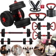thumbnail image 1 of Juego de Mancuernas Ajustables 7 en 1,Kit de 33LB Pesas y Mancuernas,Set de Mancuernas con Varilla de Conexión, con 4 Modos como Barra, Pesas Rusas, Soporte para Flexiones, 1 of 7
