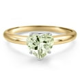 thumbnail image 4 of Gem Stone King 14K Two Tone Gold Green Prasiolite Solitaire Engagement Ring for Women | 1.75 Cttw | Heart Shape 8MM | Gemstone Birthstone | Size 9, 4 of 7
