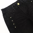thumbnail image 6 of KIDSCOOL SPACE Girls Wide-leg Jeans,Baggy Stretchy Denim Pants with Metal Rivet Decoration,Black,7-8 Years, 6 of 6