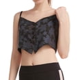 thumbnail image 1 of Penkiiy Women's Maple Leaf Colorful Reflective Sleeveless V Neck Crop Tops Tank L Black, 1 of 9