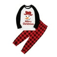 thumbnail image 4 of Gyratedream Family Matching Christmas PJ's Cotton Snowman Tops Plaid Pants 2-Piece Sleepwear, 4 of 13