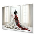 thumbnail image 2 of Designart "Fashion Red Dress gracefulness Unveiled II" Fashion Metal Wall Art, 2 of 5